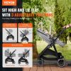 VEVOR Standard Baby Stroller, Infant Toddler Stroller with Bassinet, 3rd-Gear Adjustable Backrest & Foldable & Reversible Seat